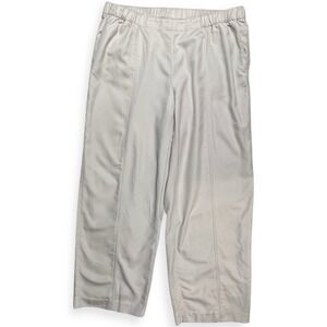 Pure Jill Wide Leg Pants Women CL Beige Elastic Waist  Tencel J Jill Neutral Tan